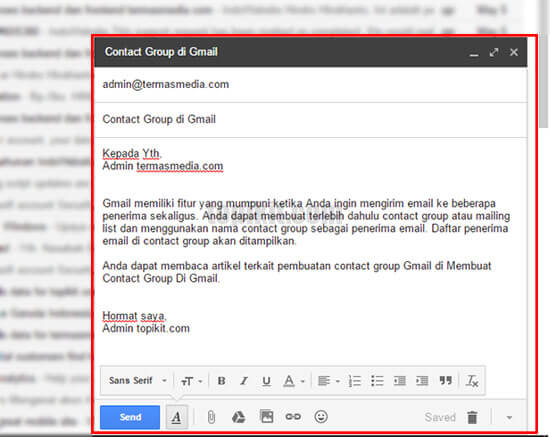 Cara menyisipkan link (tautan) di Gmail