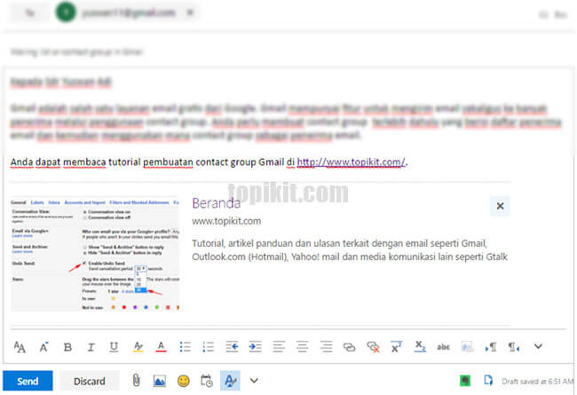 Menonaktifkan link preview aplikasi webmail Outlook.com